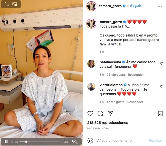 Tamara Gorro, operada d'urgència - Instagram