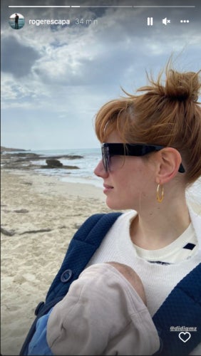Diana Gómez, a la platja amb Roger Escapa i el fill - Instagram