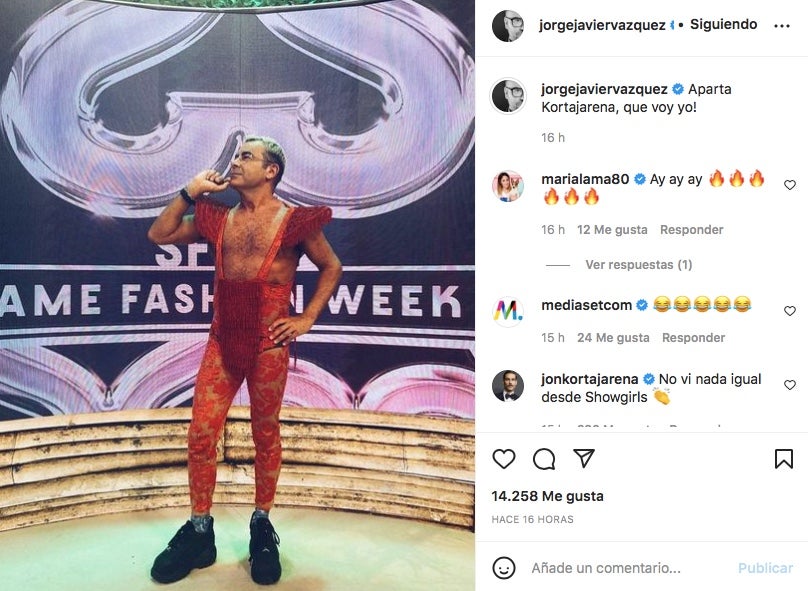 Jorge Javier Vázquez, vestit per a la 'Sálvame Fashion Week' - Instagram