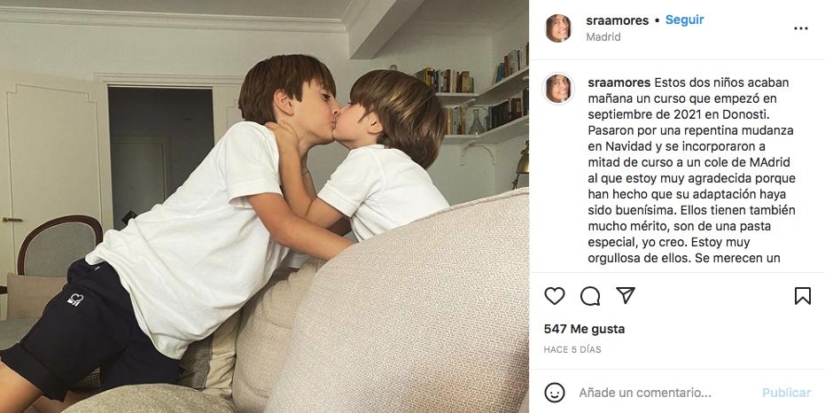 María Amores, la dona de Ion Aramendi, publica una foto dels nens - Instagram