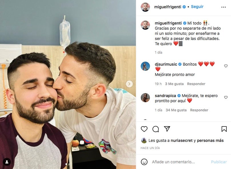 Miguel Frigenti agraeix el suport del xicot - Instagram