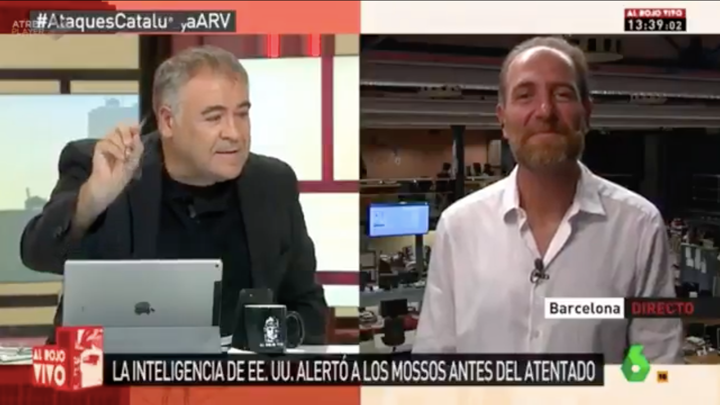 Antonio García Ferreras defensant Enric Hernández i 'the nota' en un programa a La Sexta el 31 d'agost del 2017