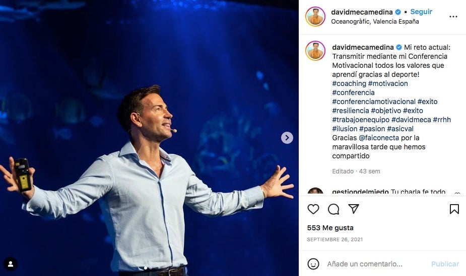 David Meca ara és 'coach' - Instagram