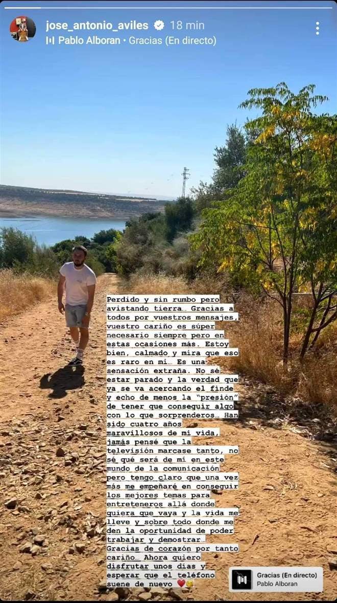 José Antonio Avilés se sincera sobre una època difícil - Instagram