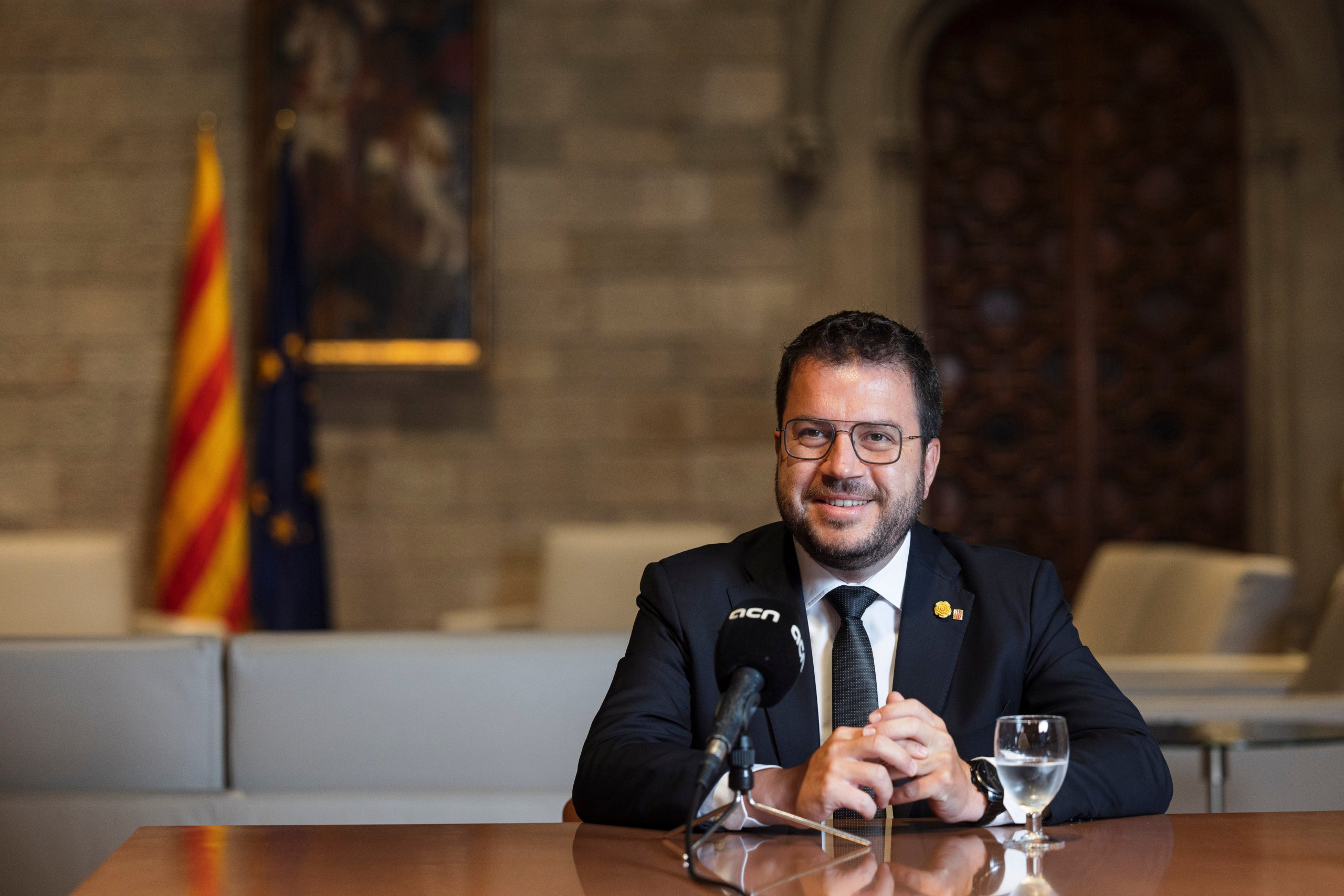 El president de la Generalitat, Pere Aragonès, en una entrevista amb l'ACN al Palau de la Generalitat Data de publicació: divendres 19 d’agost del 2022, 06:00 Localització: Barcelona Autor: Jordi Borràs
