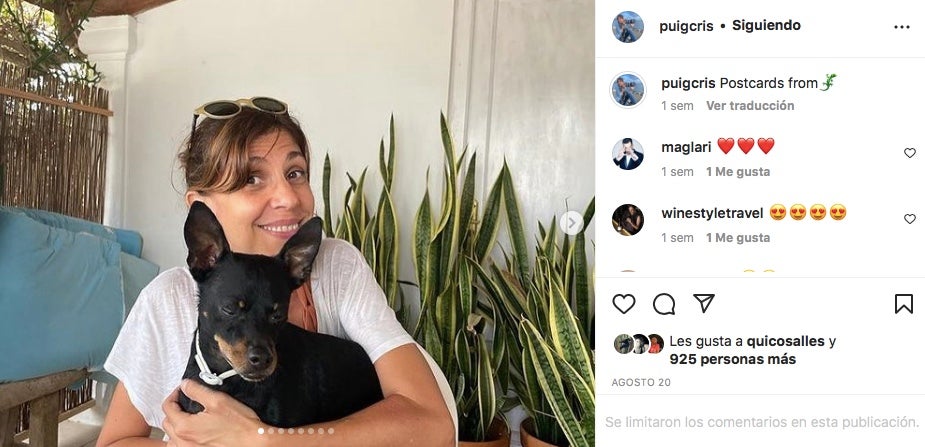 Cristina Puig continua de vacances - Instagram