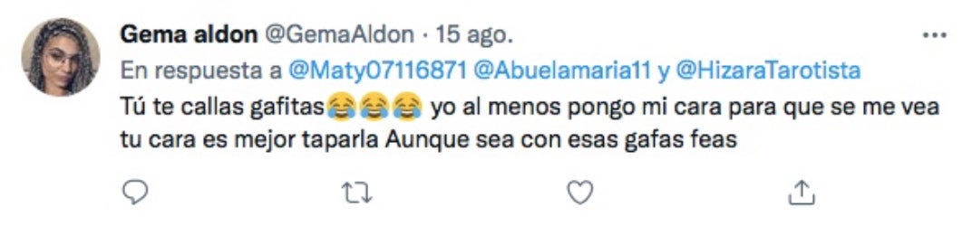 Gema Aldón, maleducada a Twitter