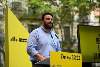 El diputat al Congrés per Bildu Jon Iñaritu en l'acte d'ERC per la Diada del 2022 / ERC / Marc Puig