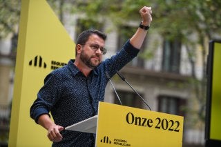El president de la Generalitat, Pere Aragonès, en l'acte d'ERC a la Diada del 2022 / Esquerra Republicana / Marc Puig