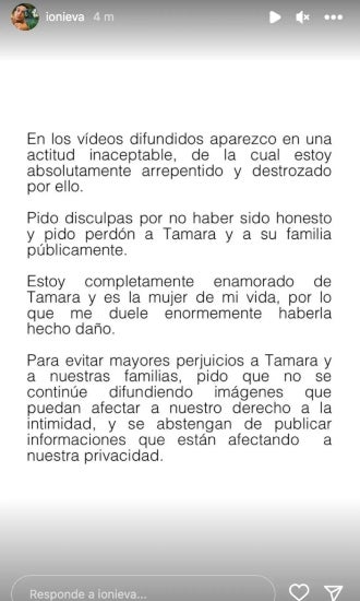 Íñigo Onieva reconeix haver estat infidel - Instagram