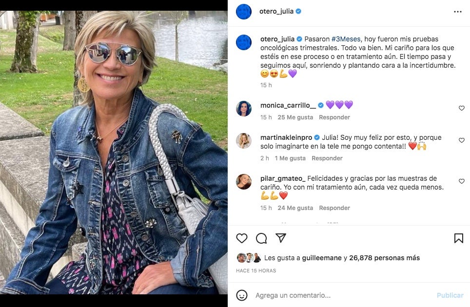 Julia Otero diu com es troba - Instagram