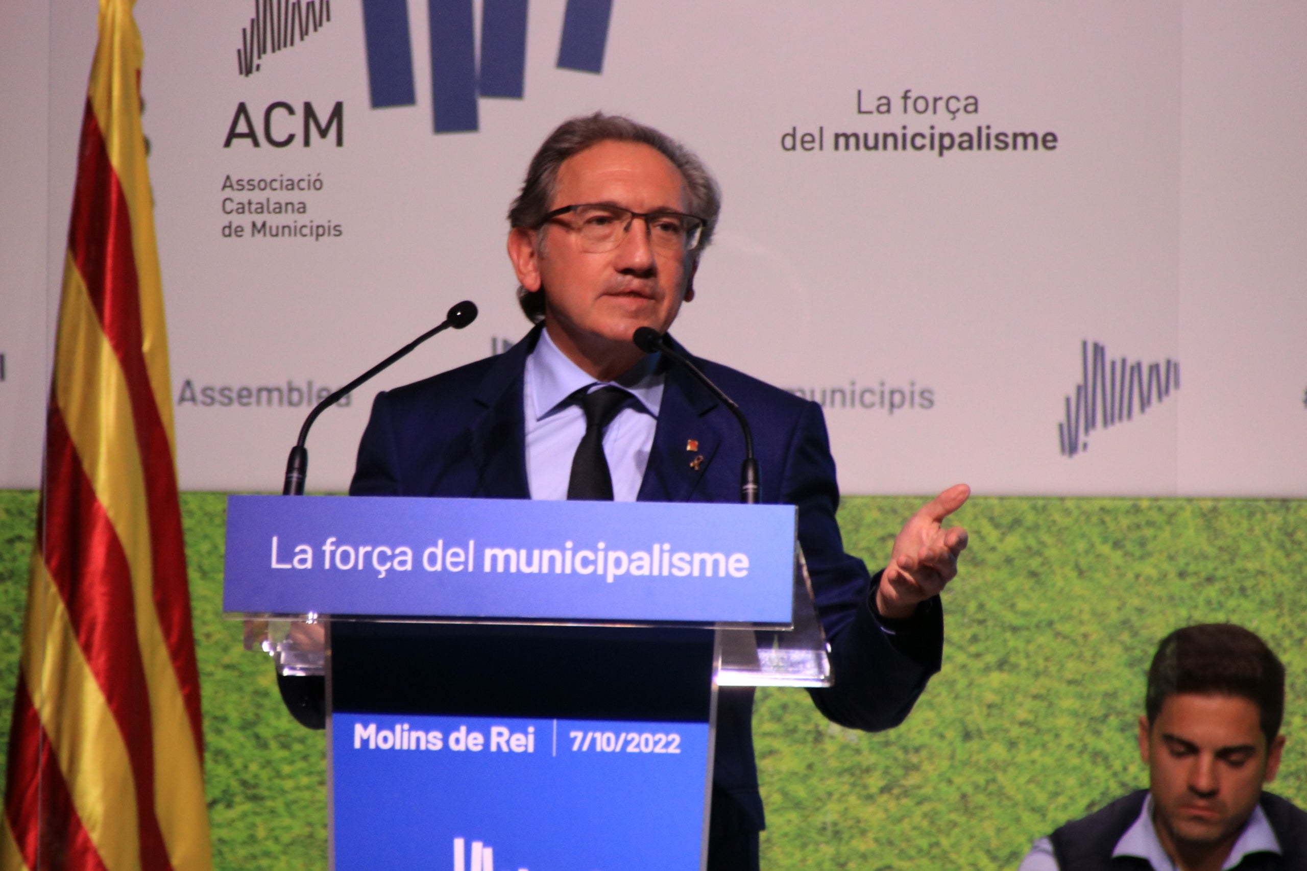 El conseller d'Economia i Hisenda, Jaume Giró, en la clausura de l'assemblea de l'ACM | ACN (Carola López)