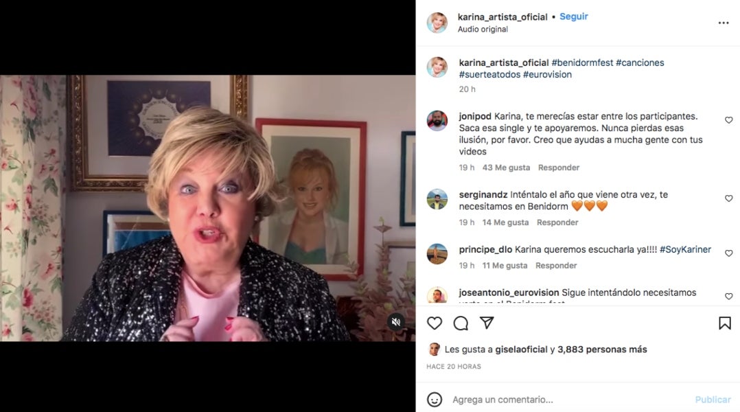 Karina critica la direcció de TVE pel 'Benidorm Fest' - Instagram
