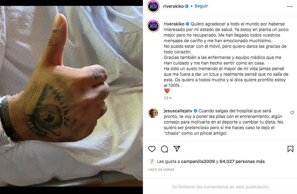 Kiko Rivera explica com es troba després de l'ictus - Instagram