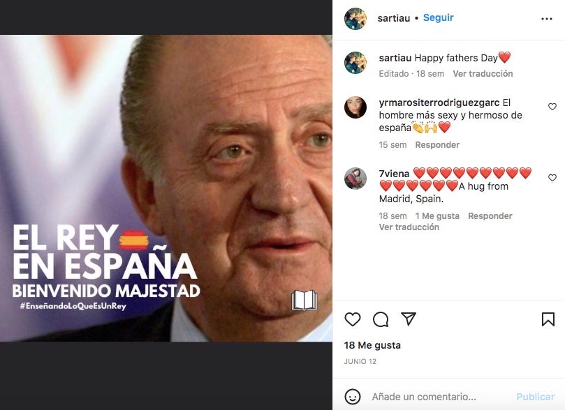 La filla il·legítima de Joan Carles el felicita el dia del pare - Instagram