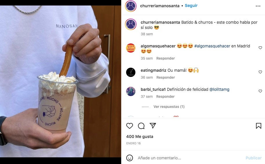 La segona filla d'Emilio Aragón té una xurreria - Instagram