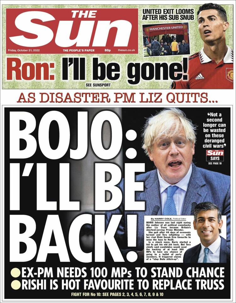 Portada del 'The Sun' que titula
