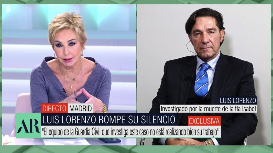 Ana Rosa entrevista Luis Lorenzo després de la detenció - Telecinco
