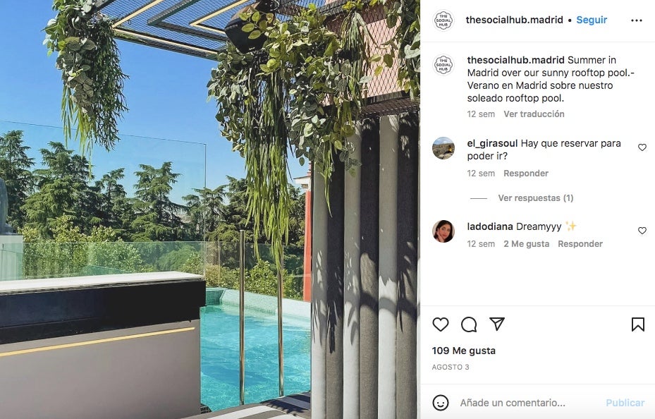 La piscina del nou apartament de Carla Vigo - Instagram