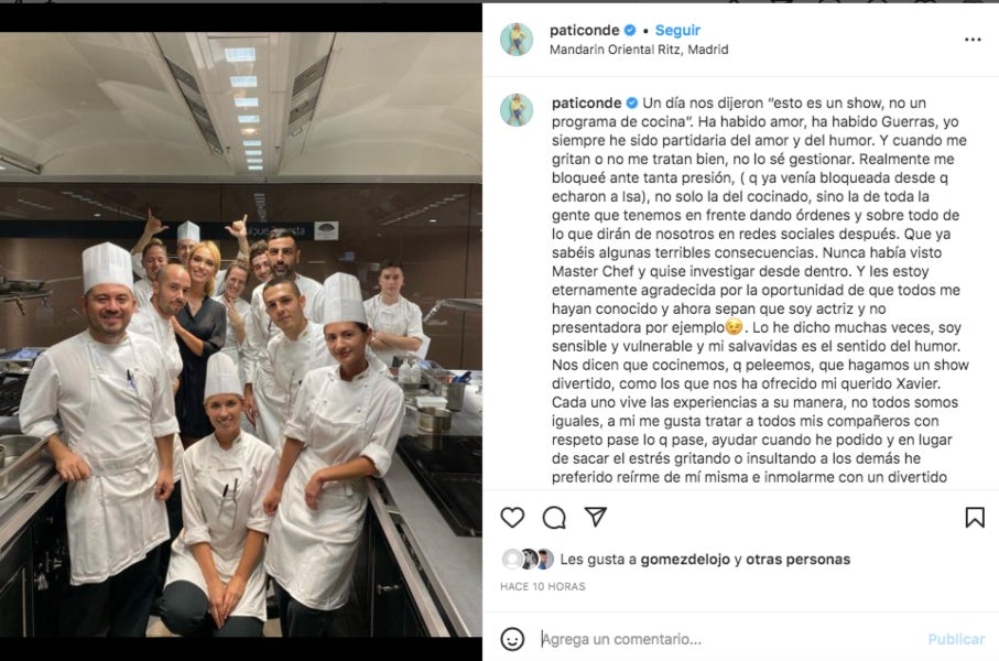 Patricia Conde revela la veritat darrere de l'expulsió - Instagram