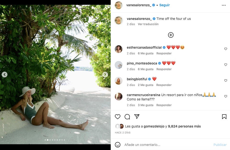 Vanesa Lorenzo de vacances a les Illes Maldives - Instagram