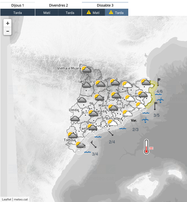 Méteo del cap de setmana del 2 de desembre al 4 / Meteocat