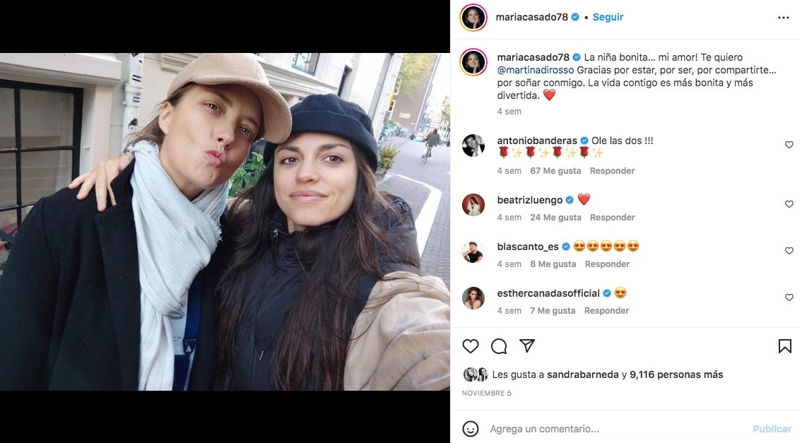 María Casado parla meravelles de la xicota - Instagram