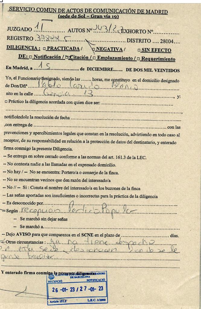 La citació negativa a Pablo Casado/GAI