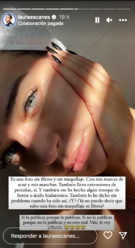 Laura Escanes reivindica poder publicar fotos sense maquillatge - Instagram