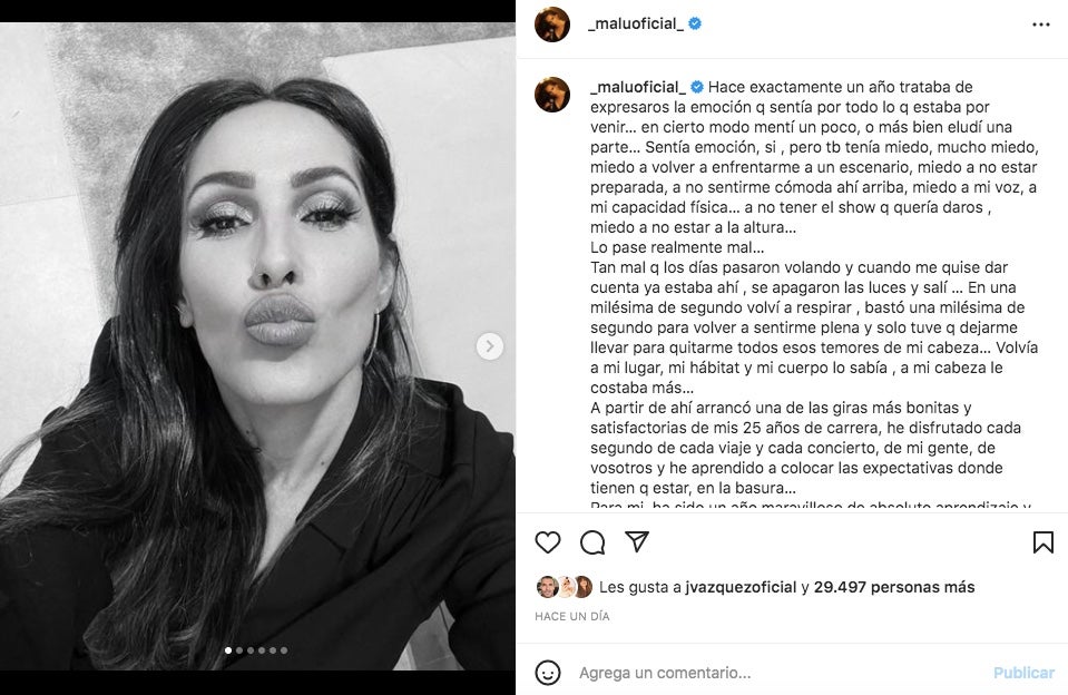 Malú no parla d'Albert Rivera en l'anàlisi de l'any - Instagram