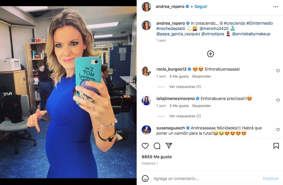 Andrea Ropero publica una foto de la panxa d'embarassada - Instagram