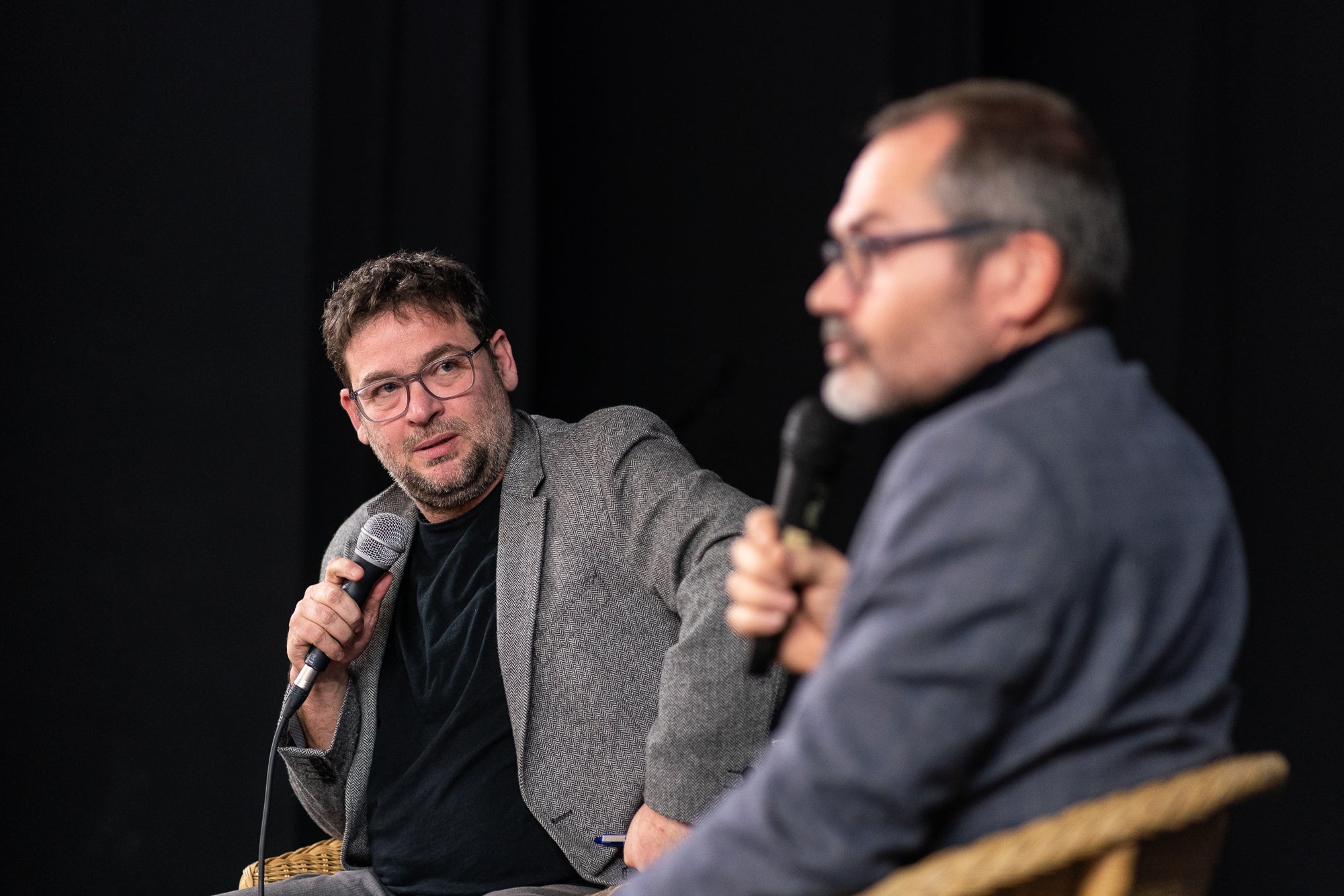 Conversamos con Josep Costa i Albano-Dante Fachín en el Centro Cívico Hace falta Balsach, Sabadell. 22/2/2023 / Mireia Comas
