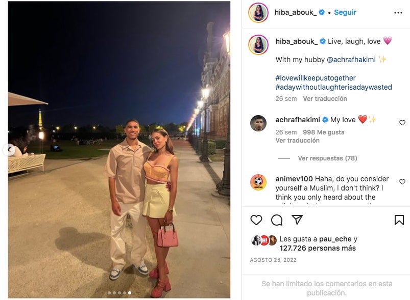 Hiba Abouk no publicava fotos amb ell des de l'agost - Instagram