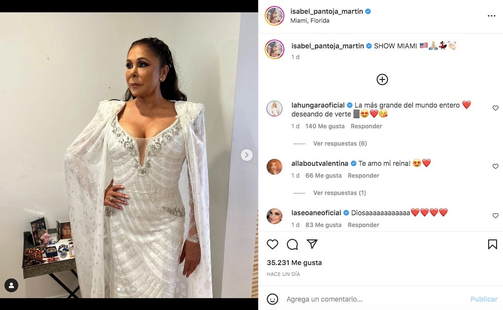 Isabel Pantoja reapareix a Miami - Instagram
