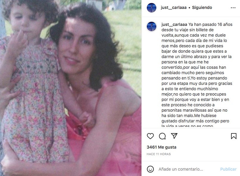 La neboda de Letícia escriu una carta a la mare en l'aniversari del suïcidi - Instagram