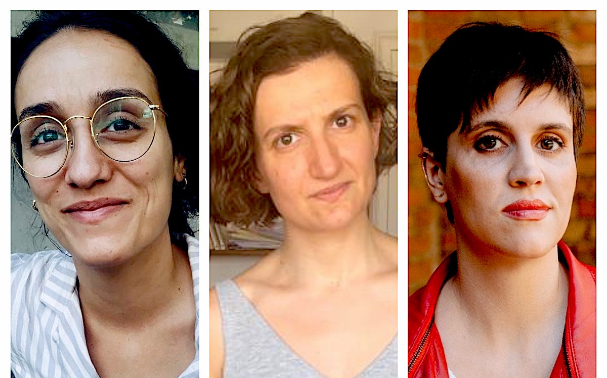 Júlia Ojeda, Anna Punsoda y Marta Roqueta, autoras del manifiesto 'Por un nacionalismo feminista', con motivo del 8-M