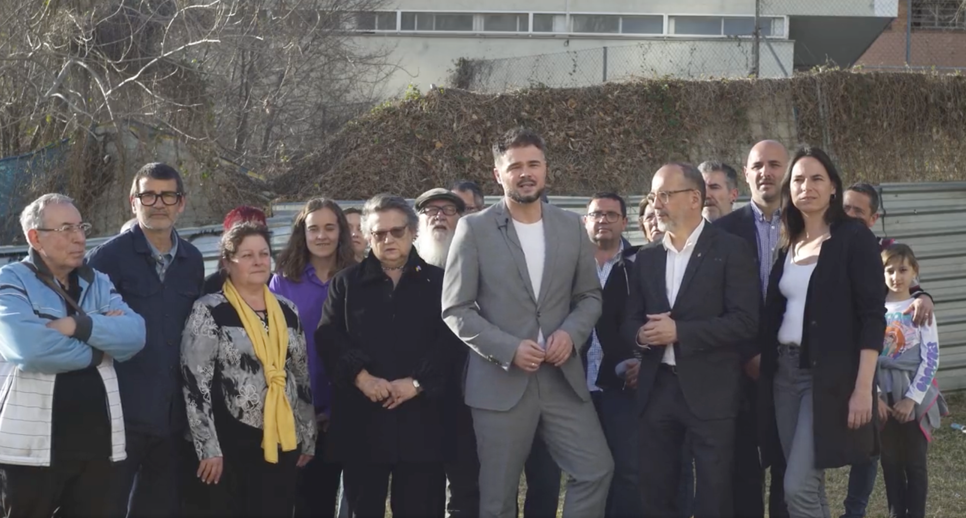 El conseller de Drets Socials, Carles Campuzano, juntament amb l'alcaldable de Sant Coloma de Gramenet, Gabriel Rufián / ERC