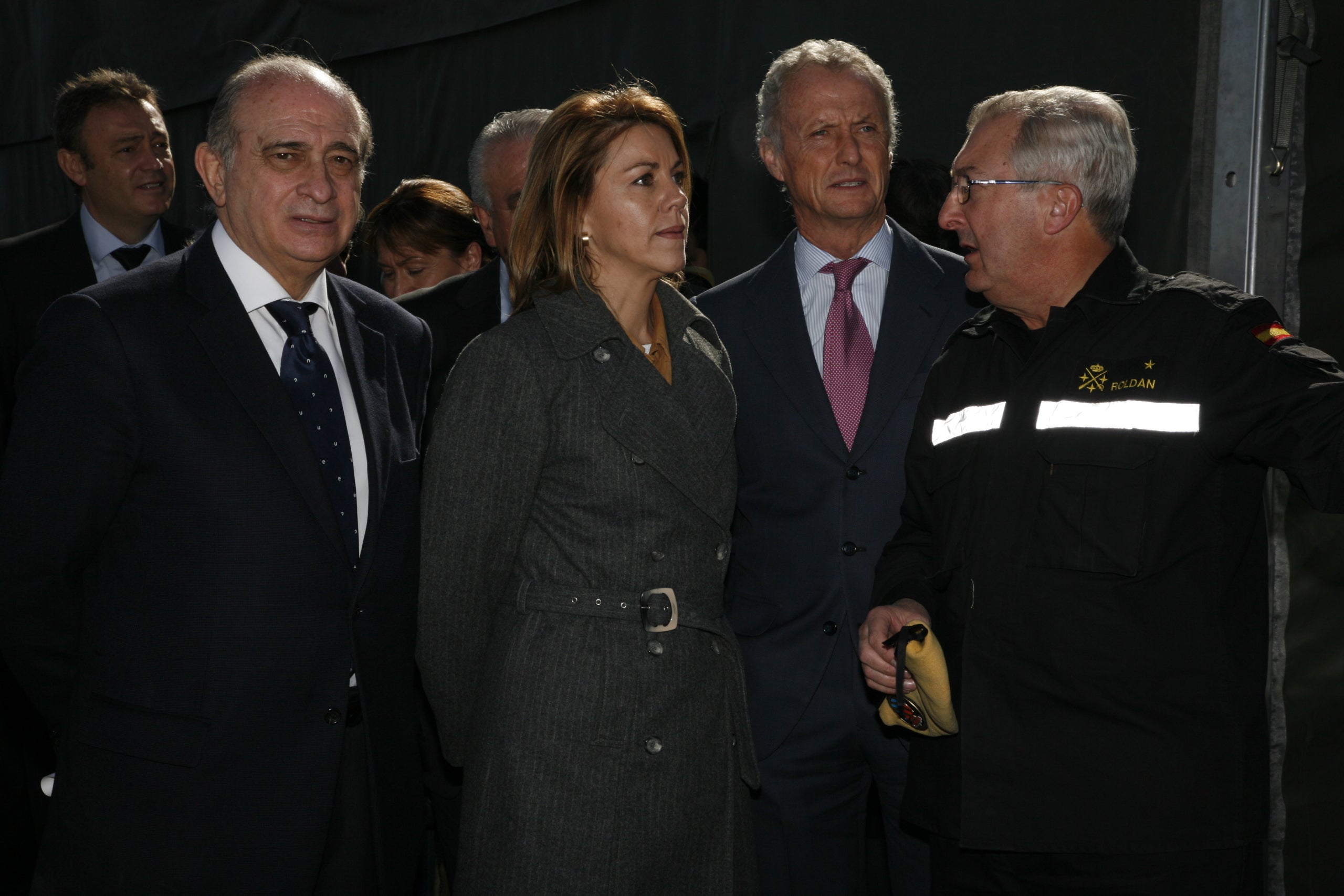 Dolores de Cospedal amb Jorge Fernández Díaz i Pedro Morenés en una imatge d'arxiu/MdI
