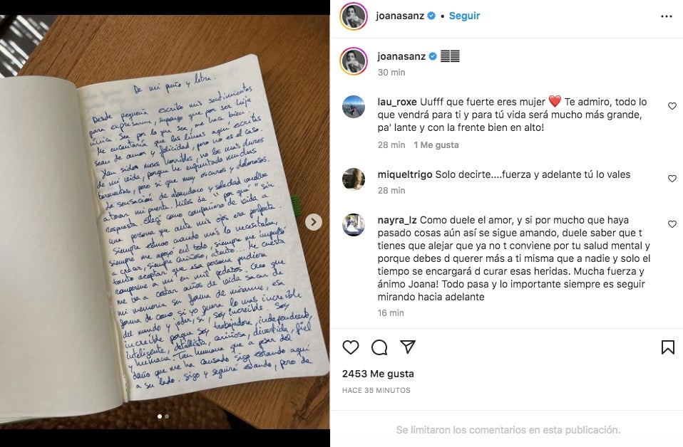 Joana Sanz anuncia el divorci amb Dani Alves - Instagram