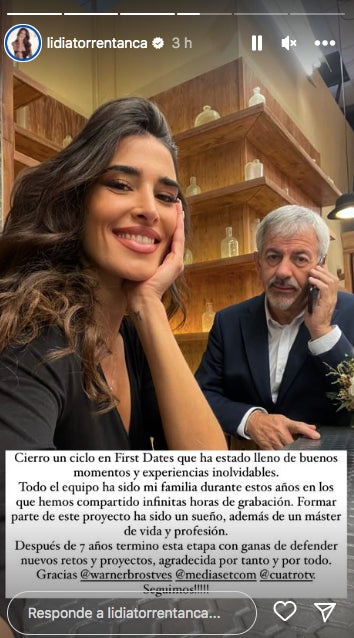 Lidia Torrent deixa First Dates - Instagram
