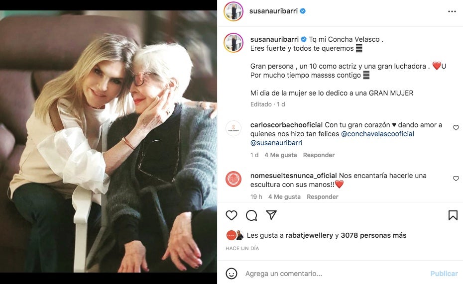 Susana Uribarri preocupa amb una foto de Concha Velasco - Instagram
