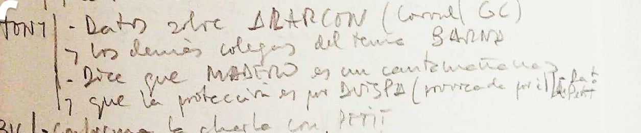 Parto de la agenda donde anotan las relaciones de Madero que califican de Cantamañas/Quico Sallés