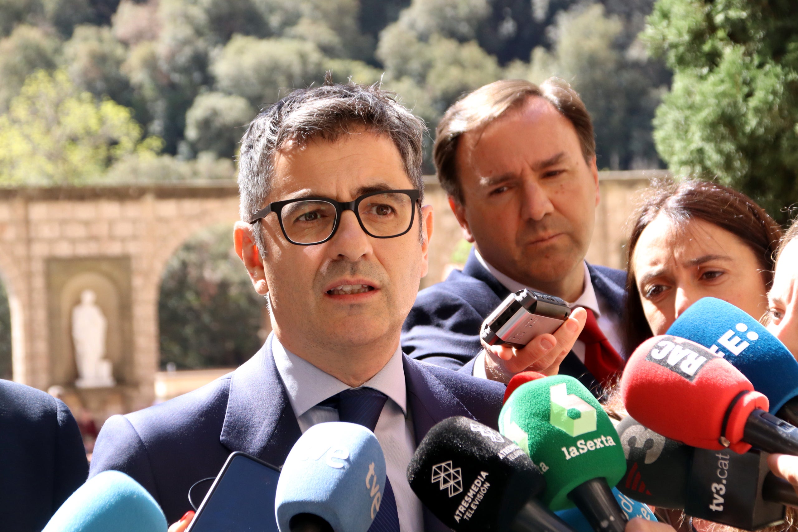 El ministre de Presidència, Félix Bolaños, en una atenció als mitjans / ACN