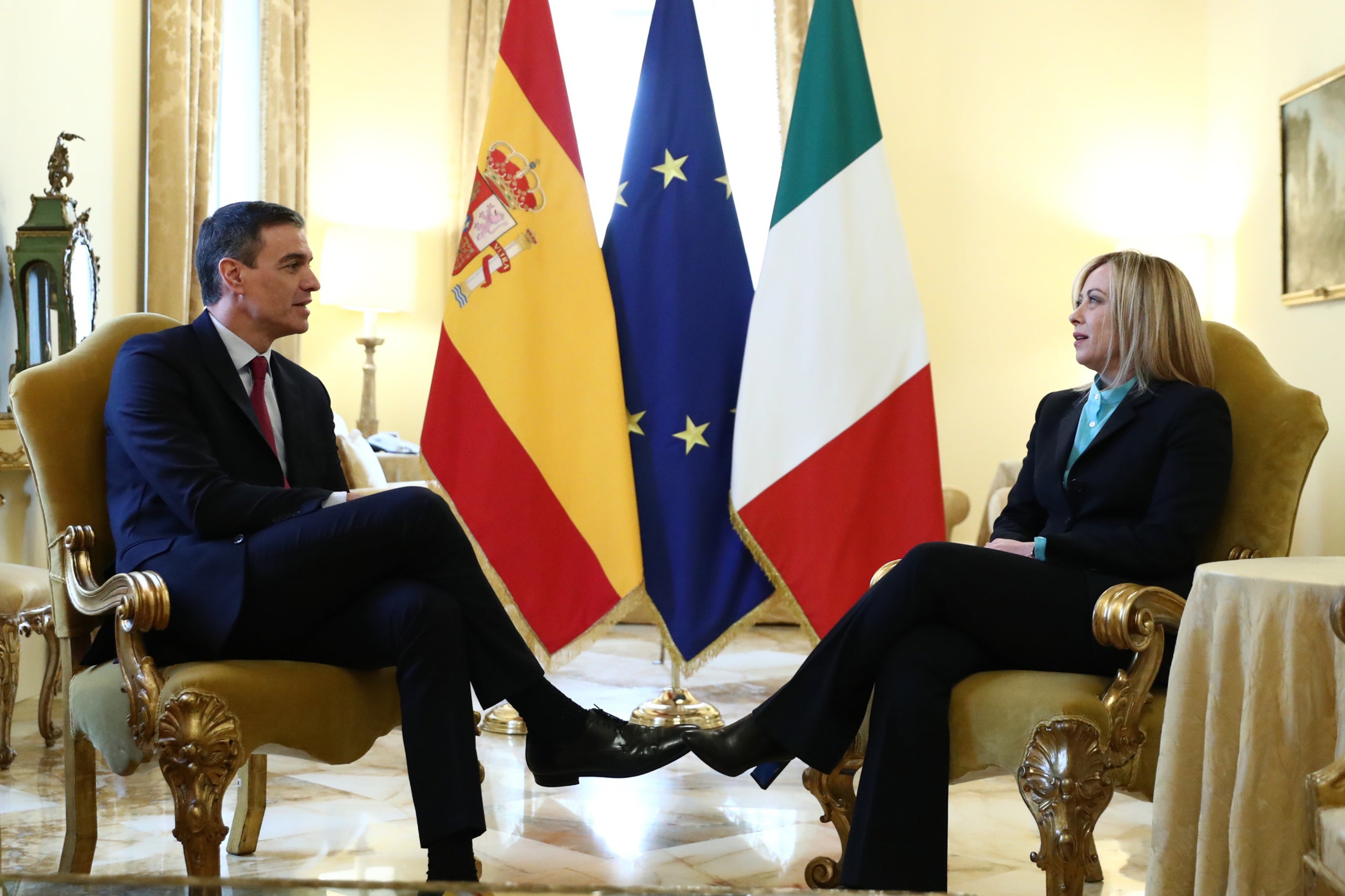 Sánchez i Meloni, reunits a Roma en el marc de la gira preparatòria de la presidència espanyola de la Unió Europea | ACN (Pool Moncloa/Fernando Calvo)