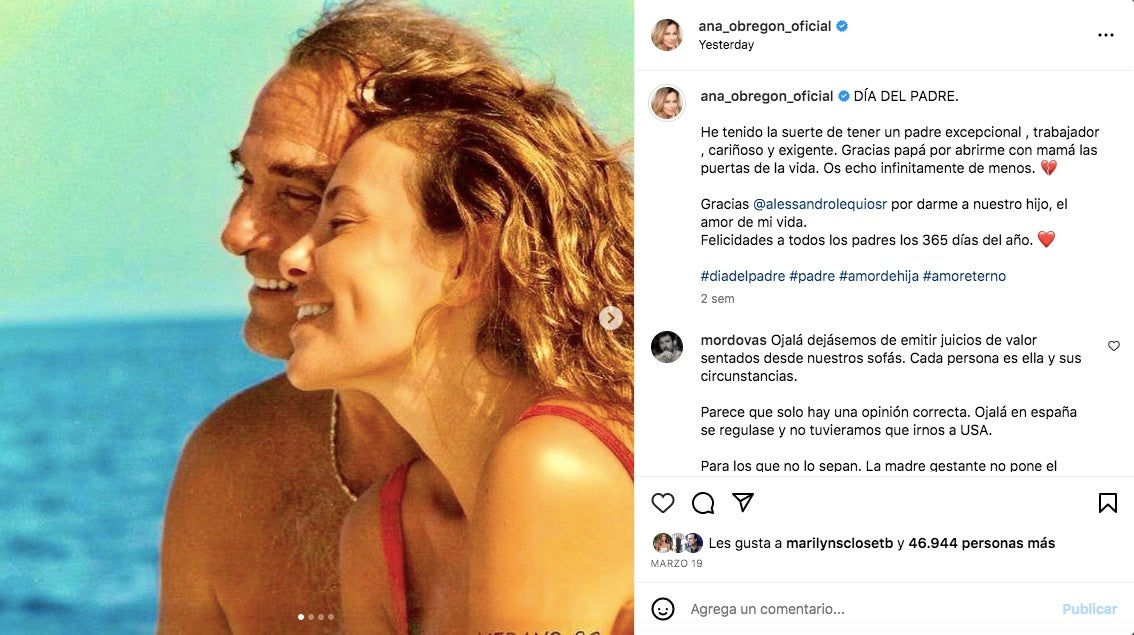 Ana Obregón, de jove amb el pare - Instagram