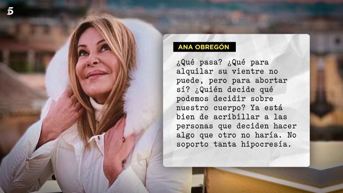 Ana Obregón reacciona a les crítiques - Telecinco