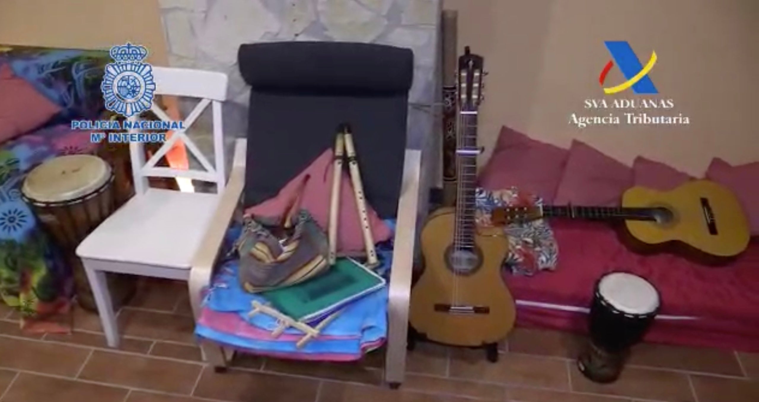 Imagen del domicilio de San Pol donde se hacían los rituales chamánicos con drogas, guitarras y bongos/CNP