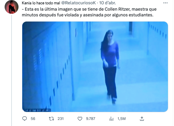 Un usuari de Twitter recull en un fil la última foto de persones que van morir de manera tràgica