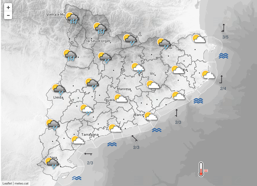 Mapa de la meteorologia d'aquest dissabte, 22 d'abril | Meteocat