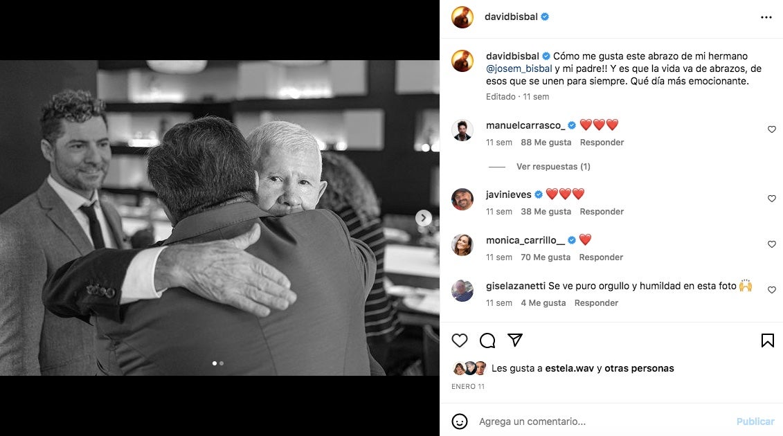 David Bisbal publica una foto del germà amb el pare - Instagram
